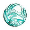 6"  CLEAR W/TEAL SWIRL Glass Ball - Worldly Goods Too