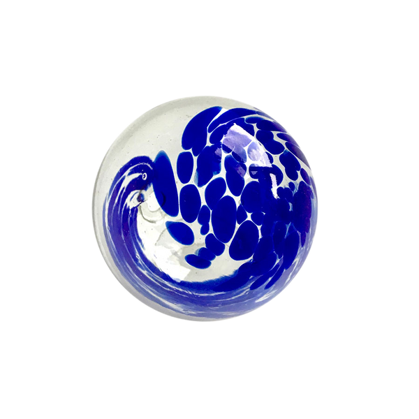 3"  DOT & DASH-COBALT Glass Ball - Worldly Goods Too