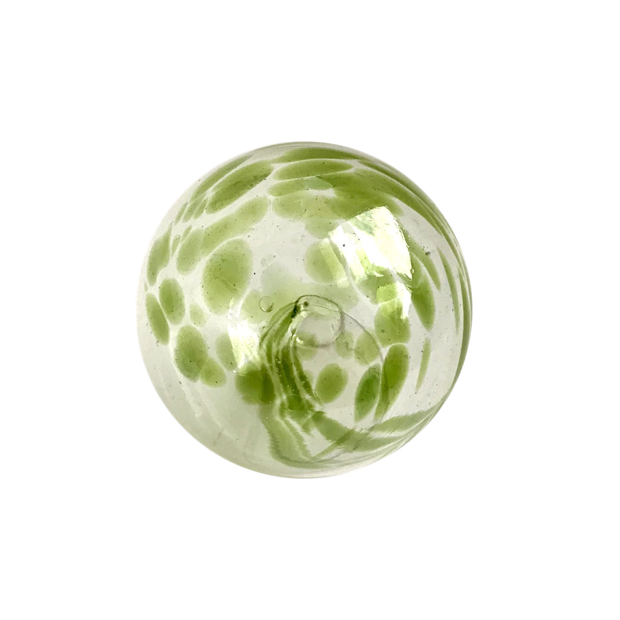 3"  DOT & DASH  OLIVE Glass Ball - Worldly Goods Too