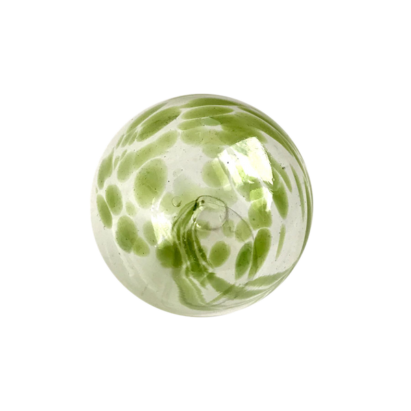 3"  DOT & DASH  OLIVE Glass Ball - Worldly Goods Too