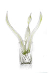 GLASS LEAVES S/3 WHITE W/LIME - Worldly Goods Too