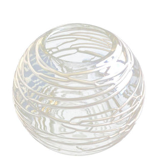 Fishbowl Vase - 10" White Cobweb Luster - Worldly Goods Too