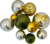 Sphere Set - Holiday Plated GLASS BALLS - Worldly Goods Too
