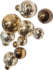 CHOCOLATE PLATED GLASS BALLS WALL SPHERES - Worldly Goods Too