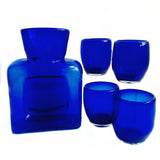 5 Piece Beverage Set - Decanter & 4 Rocks Glasses - Cobalt - Worldly Goods Too