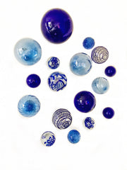 MOODY BLUES GLASS BALLS WALL SPHERES-17PC - Worldly Goods Too