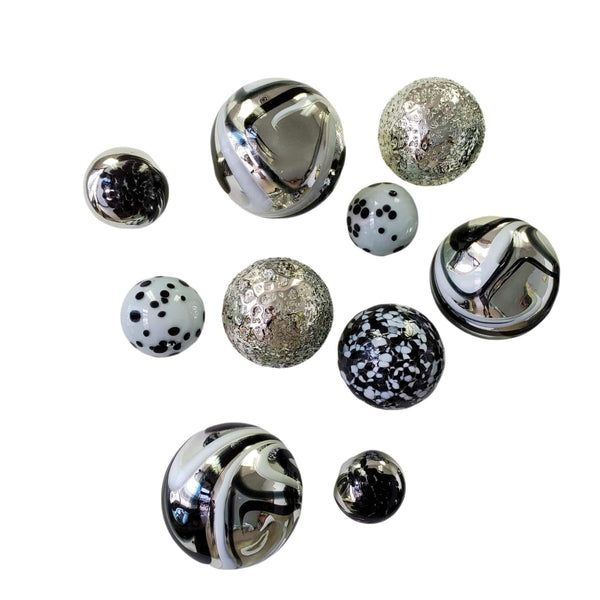 ONYX PLATED S/10 GLASS BALLS Decorative Glass Wall Art - Worldly Goods Too