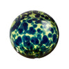 4.5"  LIME W/COBALT SPOTS Glass Ball - Worldly Goods Too
