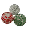 Glass Balls SPHERE SET/3-HOLIDAY THREADS - Worldly Goods Too