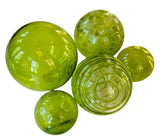 Glass Balls Sphere Set of 5- Lime - Worldly Goods Too