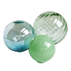 Glass Balls SPHERE SET/3-MINT & SKY - Worldly Goods Too