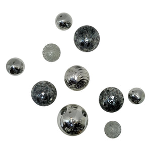 SMOKE PLATED GLASS BALLS WALL SPHERES - Set of 10 - Worldly Goods Too