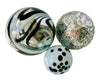 SPHERE SET OF 3-ONYX PLATED GLASS BALLS - Worldly Goods Too