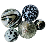 Glass Balls Sphere Set of 5 - Onyx Plated - Worldly Goods Too