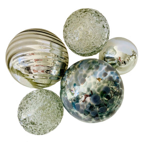 SPHERE S/5-SMOKE SPEC.PLATED GLASS BALLS - Worldly Goods Too