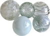 Glass Balls SPHERE SET OF 5-WHITE SPECKLE - Worldly Goods Too