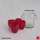 Stemless Wine Glasses-Ruby set/4
