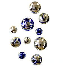 COBALT PLATED GLASS BALLS WALL SPHERES - Worldly Goods Too