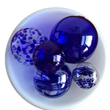 Glass Balls Sphere Set of 5 - COBALT - Worldly Goods Too