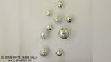 SILVER&WHITE WALL SPHERES S/9