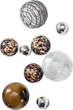 CHOCOLATE & WHT. GLASS BALLS WALL SPHERES - Worldly Goods Too