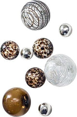 CHOCOLATE & WHT. GLASS BALLS WALL SPHERES - Worldly Goods Too