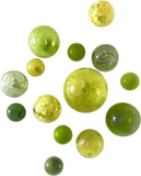 LEMON TWIST GLASS BALLS WALL SPHERES-14PC - Worldly Goods Too
