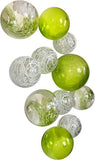 LIME & WHITE GLASS BALLS WALL SPHERES - Worldly Goods Too