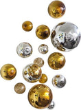 GOLD & SILVER WALL SPHERES Decorative Colored Glass Balls