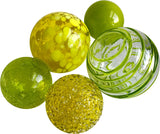 Glass Balls SPHERE SET OF 5-LEMON TWIST - Worldly Goods Too