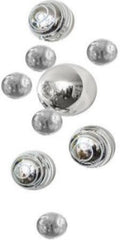 SILVER & WHITE GLASS BALLS WALL SPHERES S/9 - Worldly Goods Too