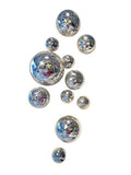SILVER CRACKLE GLASS BALLS WALL SPHERES - Worldly Goods Too