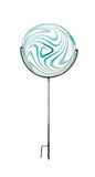 SUN DISC w/GARDEN STAND - TEAL SWIRL - Worldly Goods Too