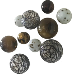 CHOCOLATE COBWEB GLASS BALLS WALL SPHERES - Worldly Goods Too