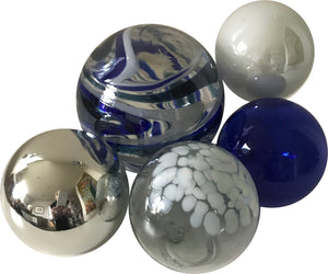 Glass Balls SPHERE SET OF 5-MIDNIGHT - Worldly Goods Too