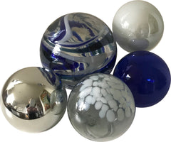 Glass Balls SPHERE SET OF 5-MIDNIGHT - Worldly Goods Too