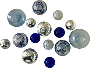 MIDNIGHT GLASS BALLS WALL SPHERES-15 PC. - Worldly Goods Too