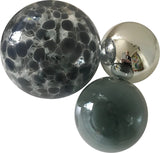 Glass Balls SPHERE SET/3-SMOKE SPECKLED - Worldly Goods Too